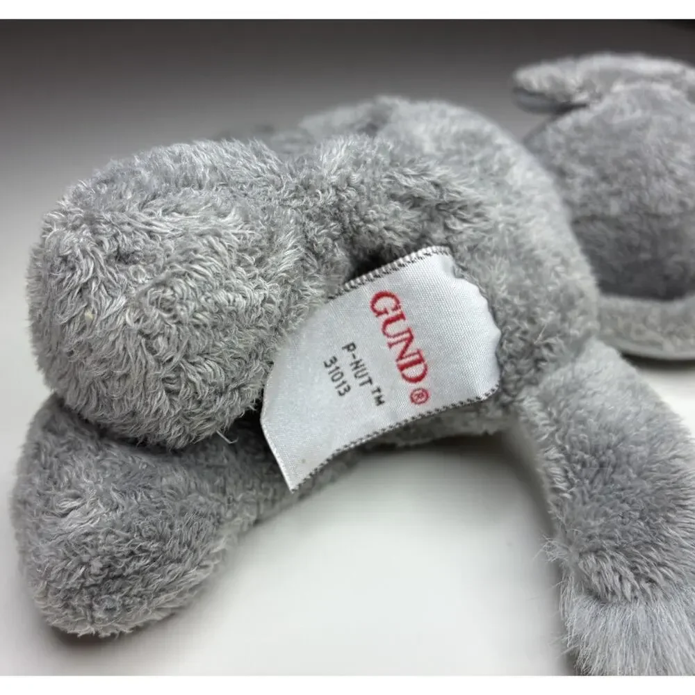 Vintage Gund P-Nut Elephant Plush 5” Gray Small Beanie Floppy Peanut #31013